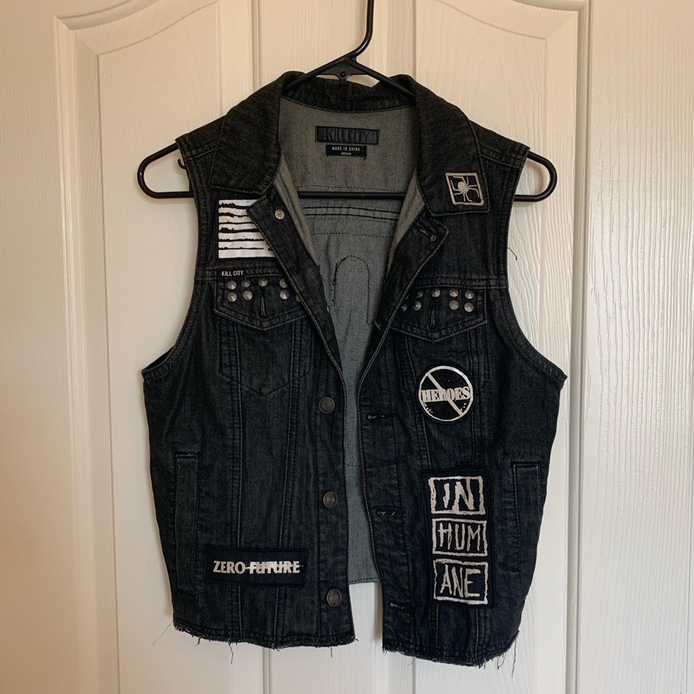 Kill City Patched Biker Vest